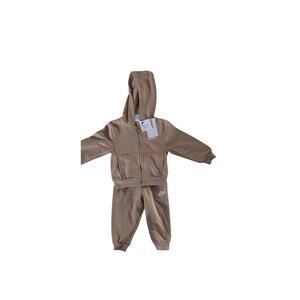 Nike infant 2PC Set 24 month Hoodie Joggers Tan Neutral Cotton Blend NWT